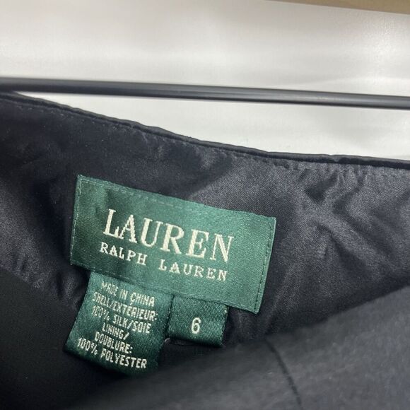 Ralph Lauren Pants Size 6 Womens Black Silk Trousers Wide Leg Quiet Luxury Luxe - Picture 3 of 7